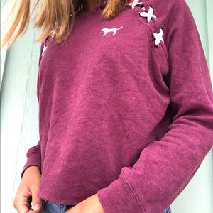 Magenta sweater with hood